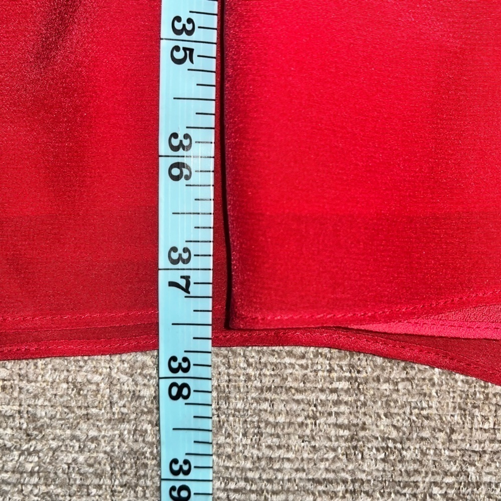 Suzi Chin for Maggy Boutique 100% Silk soft red ruffled dress - Picture 10 of 12